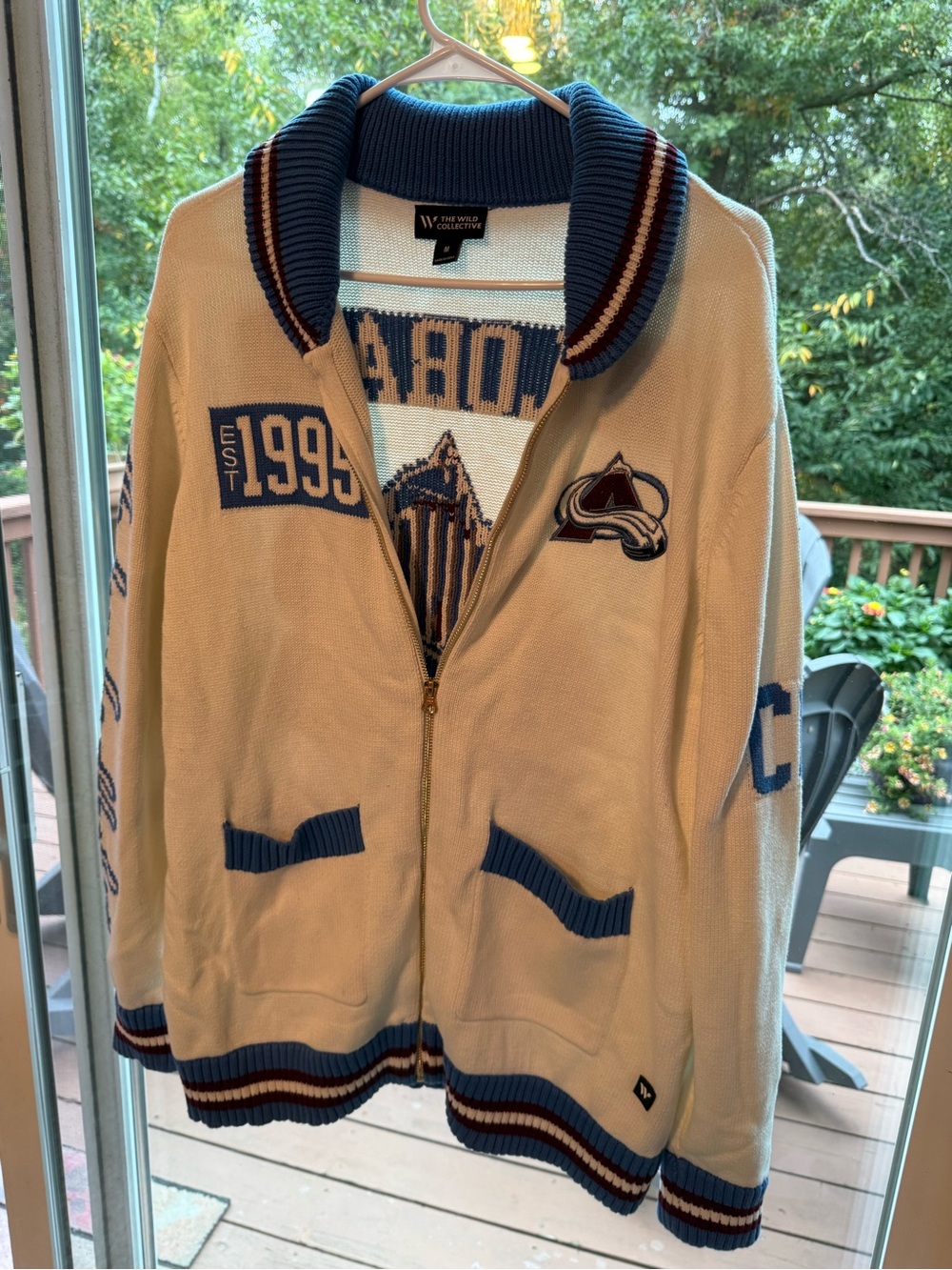 Colorado Avalanche Cream Full-Zip Sweater